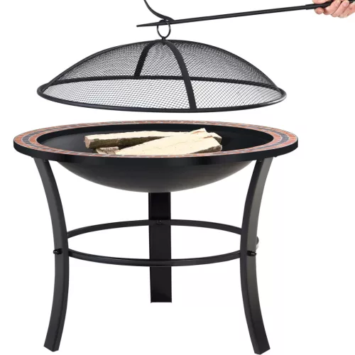 Tűztál, mozaikos acél, Fuoco stílus, 76 cm átmérő
