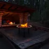 Tűztál, mozaikos acél, Fuoco stílus, 76 cm átmérő