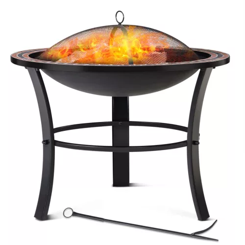 Tűztál, mozaikos acél, Fuoco stílus, 76 cm átmérő