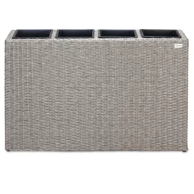 Virágtartó, polyrattan, krém, 27x95x60 cm