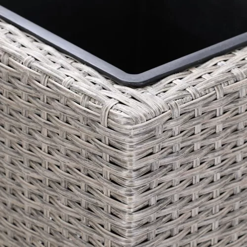 Virágtartó, polyrattan, krém, 27x95x60 cm