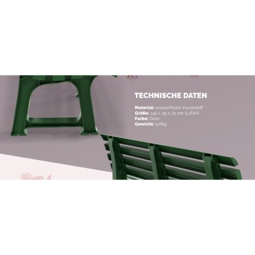 Kerti pad, zöld, Orchidea, 145 x 49 x 74 cm