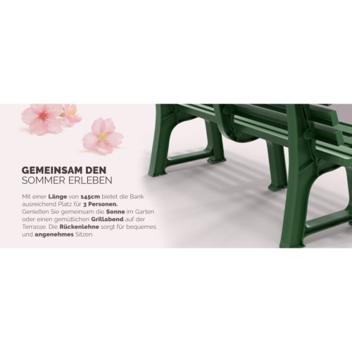 Kerti pad, zöld, Orchidea, 145 x 49 x 74 cm