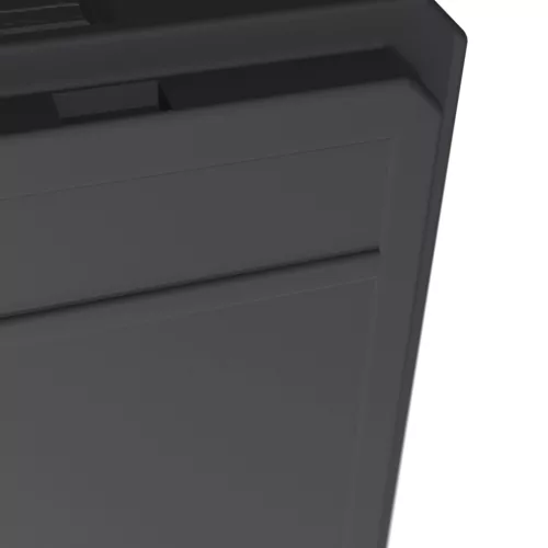 Kerti tároló láda, 190 liter, antracit, fa hatású, vízzáró, zárható