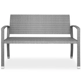 Kerti pad, polyrattan, szürke, 122 x 58 x 87 cm