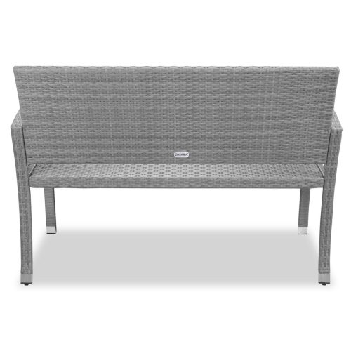 Kerti pad, polyrattan, szürke, 122 x 58 x 87 cm