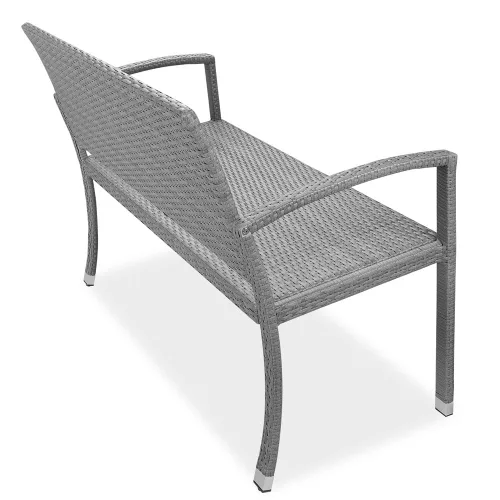 Kerti pad, polyrattan, szürke, 122 x 58 x 87 cm