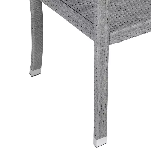 Kerti pad, polyrattan, szürke, 122 x 58 x 87 cm