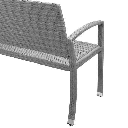 Kerti pad, polyrattan, szürke, 122 x 58 x 87 cm