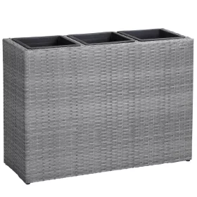 Virágtartó, polyrattan, szürke, 83 x 30
