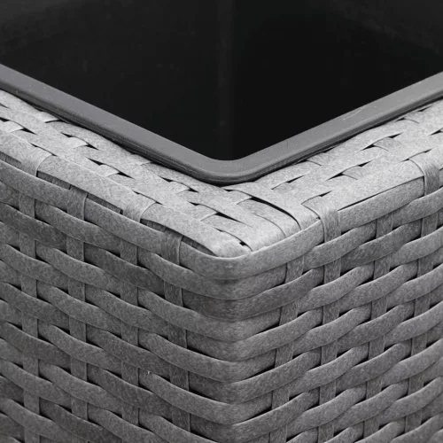Virágtartó, polyrattan, szürke, 83 x 30