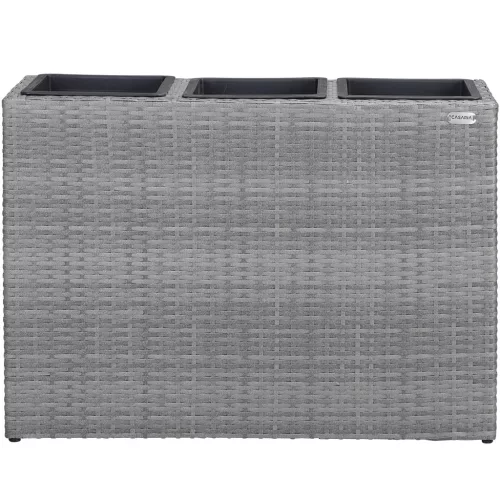 Virágtartó, polyrattan, szürke, 83 x 30