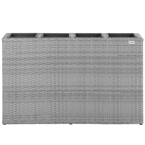 Virágtartó, polyrattan, szürke, 95 x 27