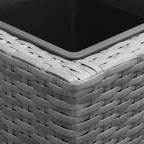 Virágtartó, polyrattan, szürke, 95 x 27