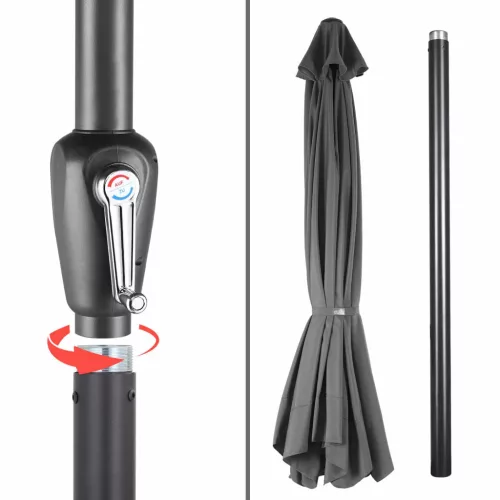 Napernyő, 330 cm, UV védelem 80+, antracit színű