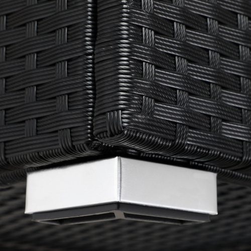 Kerti tároló láda, polyrattan, fekete, 318 liter, vízzálló