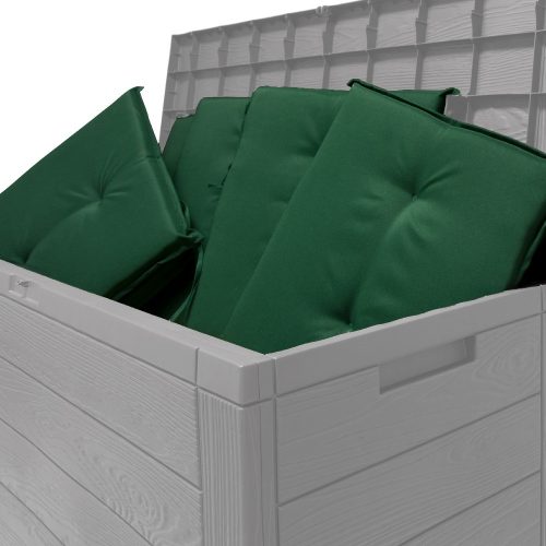 Kerti tároló láda, 280 liter, szürke, fa hatású, vízzáró