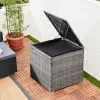 Kerti tároló láda, polyrattan, szürke, 318 liter, vízzáró, belső burkolattal