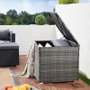 Kerti tároló láda, polyrattan, szürke, 318 liter, vízzáró, belső burkolattal