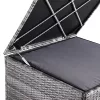 Kerti tároló láda, polyrattan, szürke, 318 liter, vízzáró, belső burkolattal