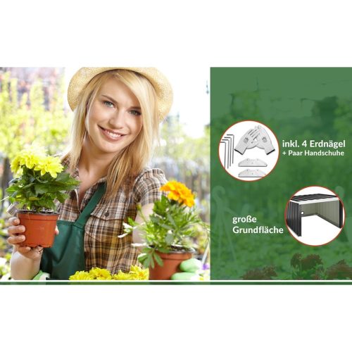 Robotfűnyíró garázs, antracit fém, 89 x 90 x 54 cm