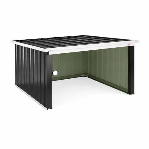 Robotfűnyíró garázs, antracit fém, 89 x 90 x 54 cm