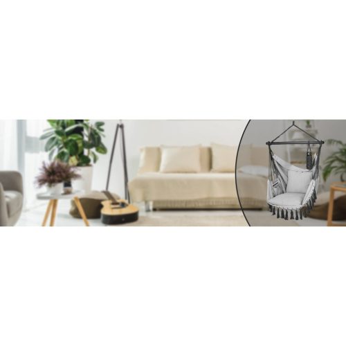 Függőszék, világosszürke, 170 x 100 x 150 cm