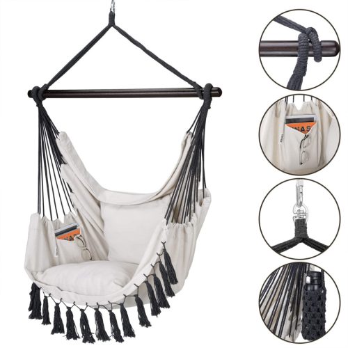 Függőszék, krém, 170 x 100 x 150 cm