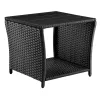 Kerti kisasztal, polyrattan, fekete, 45 x 45 x 40 cm