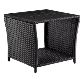 Kerti kisasztal, polyrattan, fekete, 45 x 45 x 40 cm