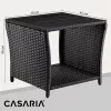 Kerti kisasztal, polyrattan, fekete, 45 x 45 x 40 cm