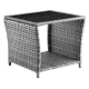 Kerti kisasztal, polyrattan, szürke, 45 x 45 x 40 cm