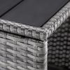 Kerti kisasztal, polyrattan, szürke, 45 x 45 x 40 cm