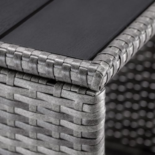 Kerti kisasztal, polyrattan, szürke, 45 x 45 x 40 cm