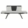 Kerti pad, polyrattan, feketekrém, 176 x 56 x 81 cm,