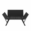 Kerti pad, polyrattan, feketekrém, 176 x 56 x 81 cm,