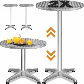 Állítható állóasztal, alumínium, ezüst, 60 cm