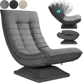 Relaxációs fotel, szövet, szürke