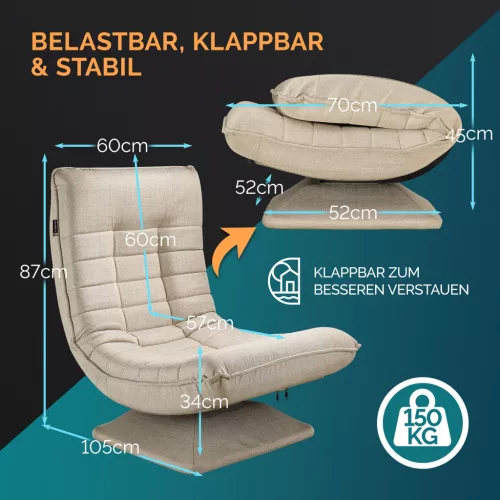 Relaxációs fotel, szövet, krém