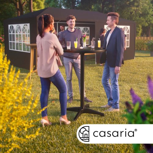 Állítható állóasztal, alumínium, fekete, 60 cm, 70/115 cm