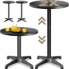 2 db állóasztal, alumínium, fekete, 60 cm, 70115 cm