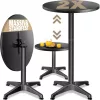 2 db állóasztal, összecsukható, alumínium, fekete, 60 cm, 70115 cm