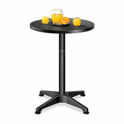 2 db állóasztal, összecsukható, alumínium, fekete, 60 cm, 70/115 cm