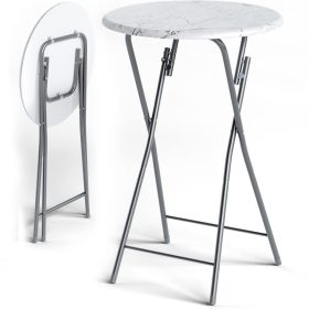 Összecsukható állóasztal, márvány minta,60 cm