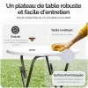 Összecsukható állóasztal, 2 db, fehér, fa erezet minta ,60 cm