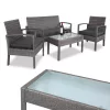 Polyrattan kerti ülőgarnitúra, 4 részes, szürkeantracit
