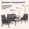 Polyrattan kerti ülőgarnitúra, 4 részes, szürkeantracit