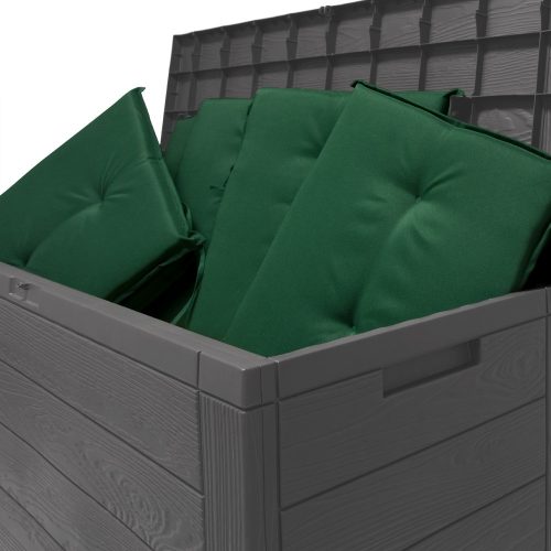 Kerti tároló láda,280 liter, antracit, fa hatású, vízzáró