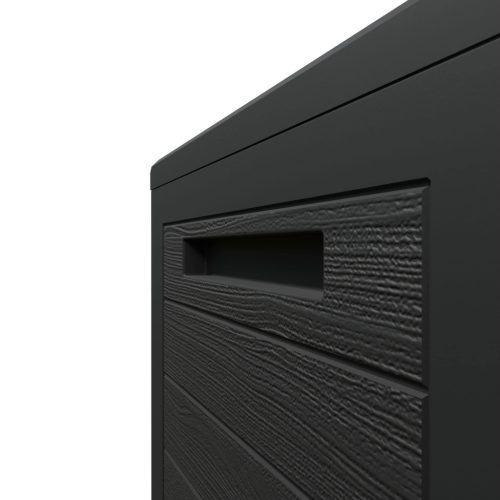 Kerti tároló láda,280 liter, antracit, fa hatású, vízzáró