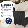 Polyrattan ülőgarnitúra, fekete és krém, WPC asztallap